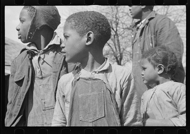 Photo:1930s African American Children Portrait Outdoor Farm Scene