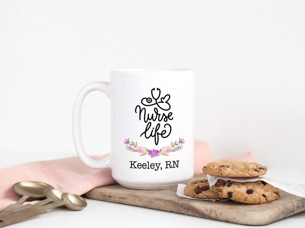 Personalized Nurse Life Coffee Mug Custom Nurse Gift Nursing School Cup