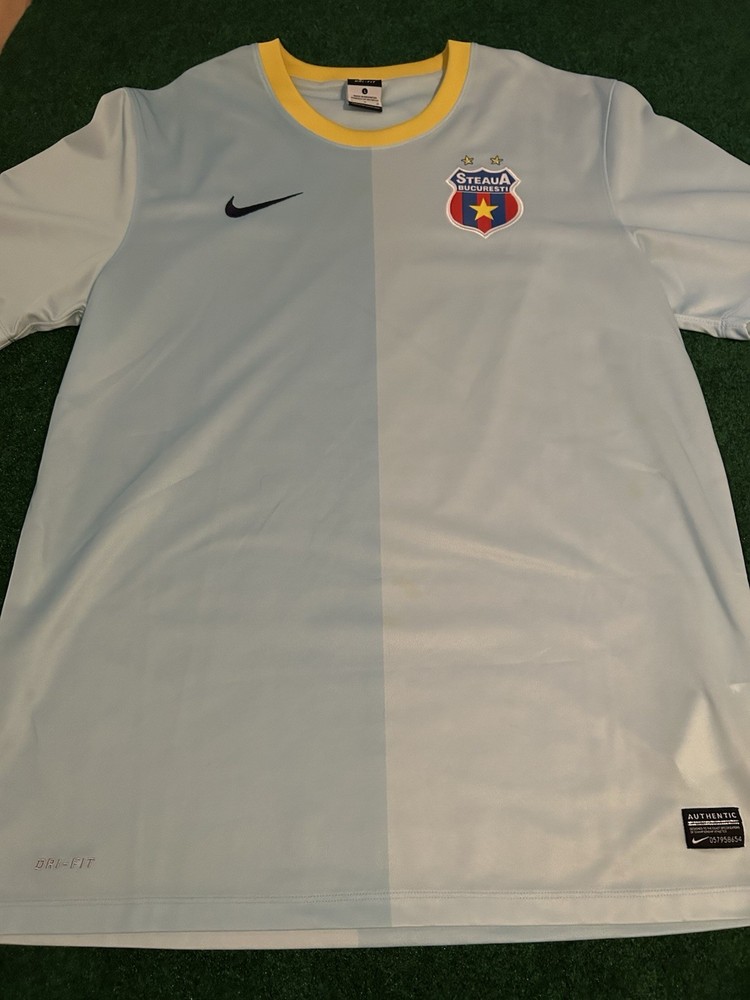 Nike Steaua Bucuresti Dri-FIT Blue Polyester Short Sleeve Soccer Jersey Size L