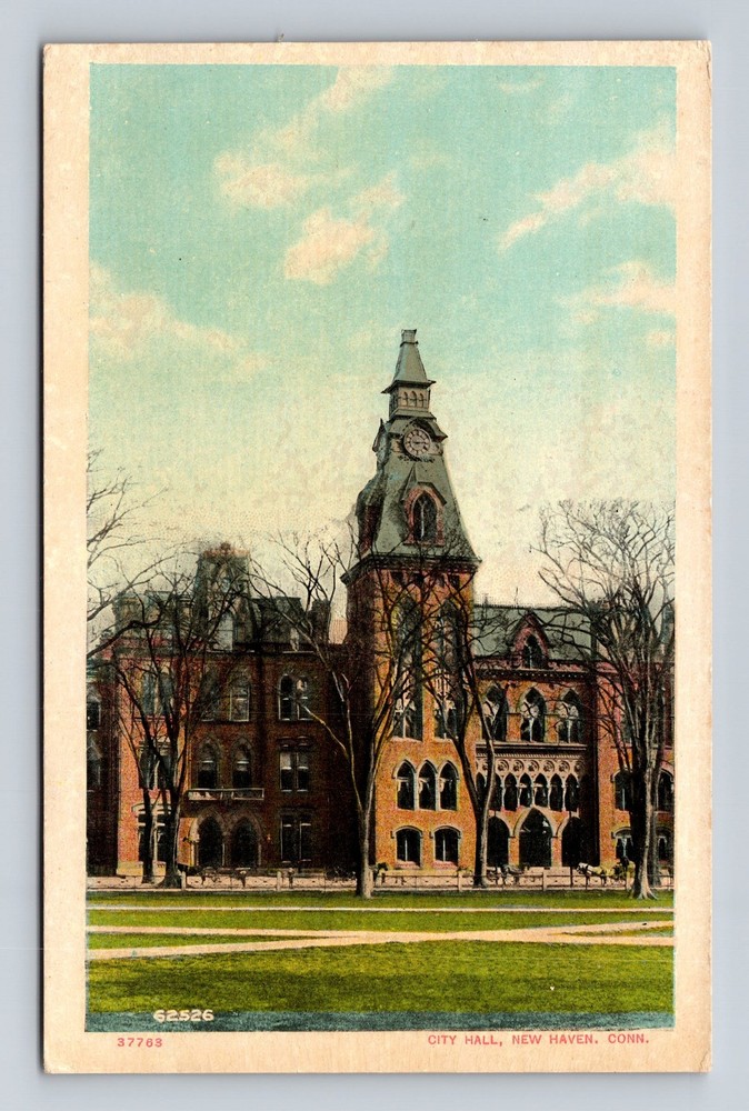 New Haven CT-Connecticut City Hall Vintage Postcard
