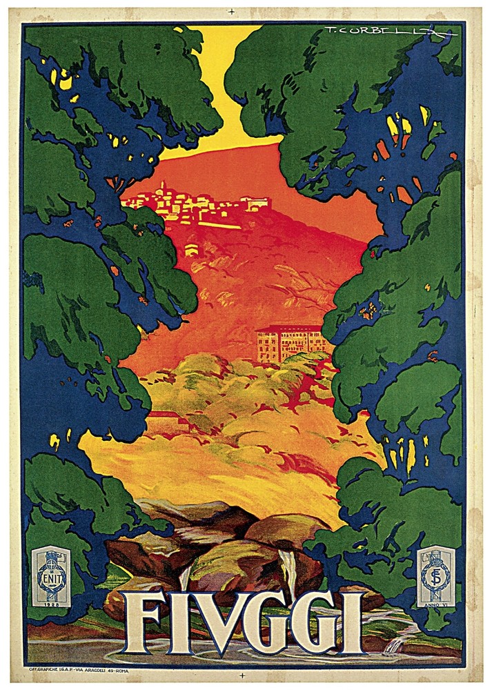 Decor Travel Poster. FineGraphic Art Design. Fivggi. Home Shop Wall Art. 1937
