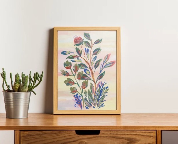 Vibrant Abstract Floral Botanical Wall Art for Modern Home Décor-image