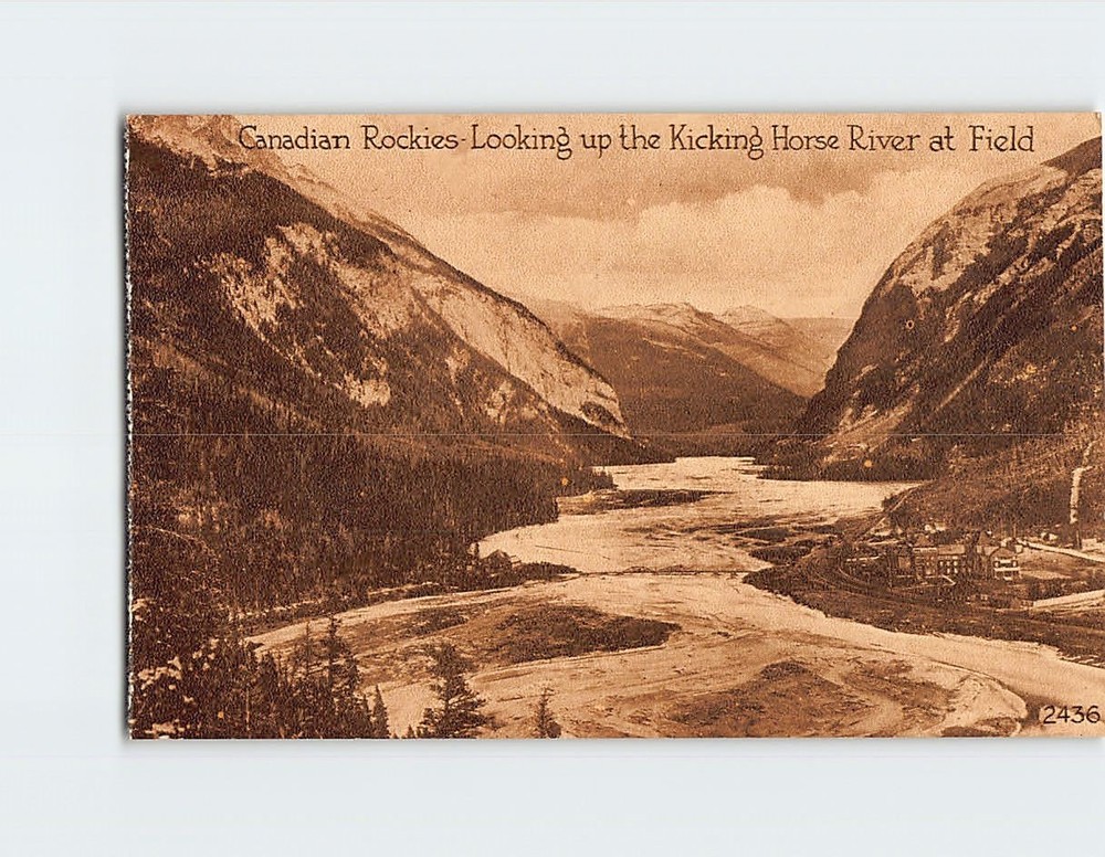 Postcard Kicking Horse River at Field British Columbia Canada