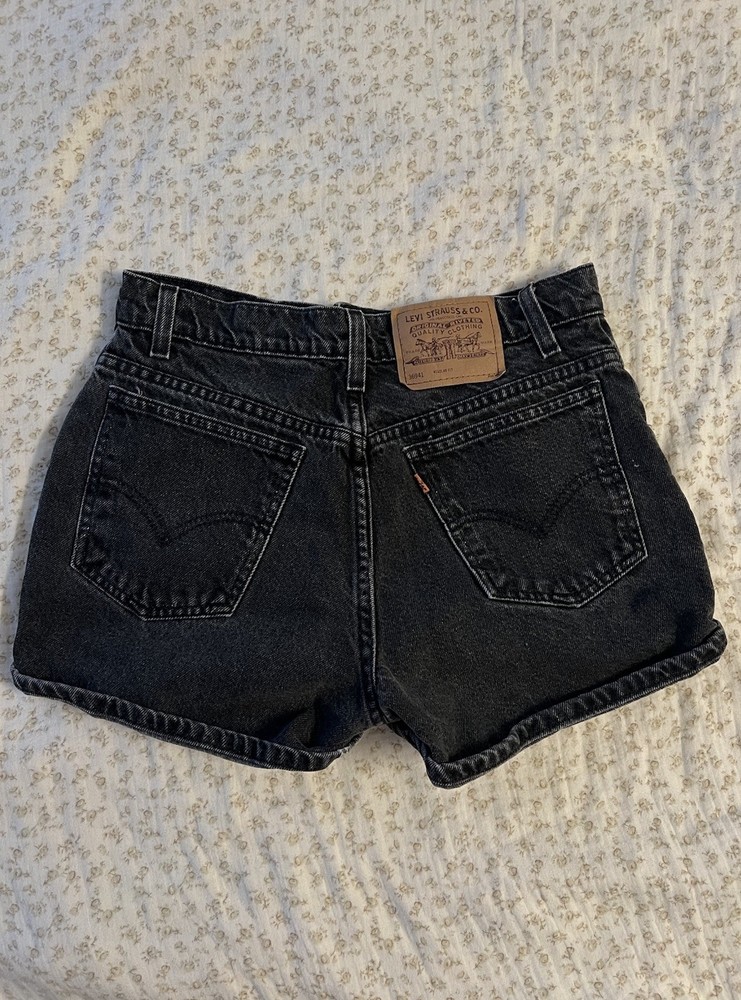 Vintage Orange Tab Levi's Women's Black Denim Shorts