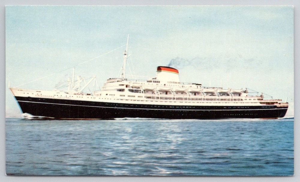 SS Cristoforo Colombo Ocean Liner Ship Postcard Italia Genova 1992