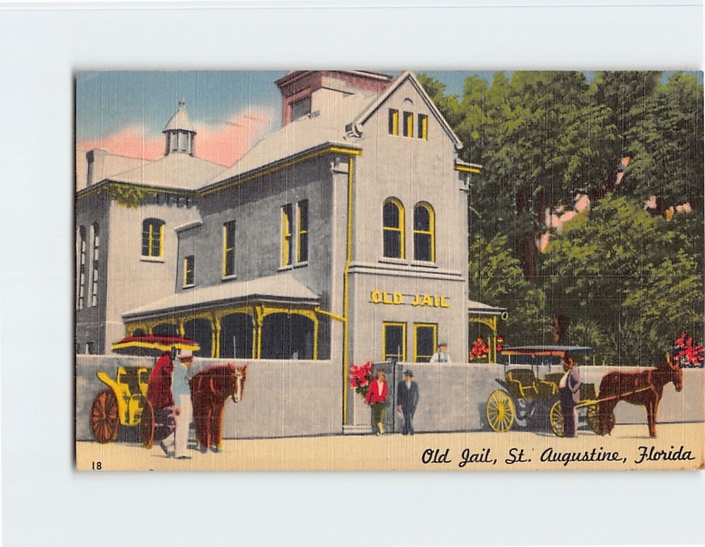 Postcard Old Jail Saint St. Augustine Florida USA North America