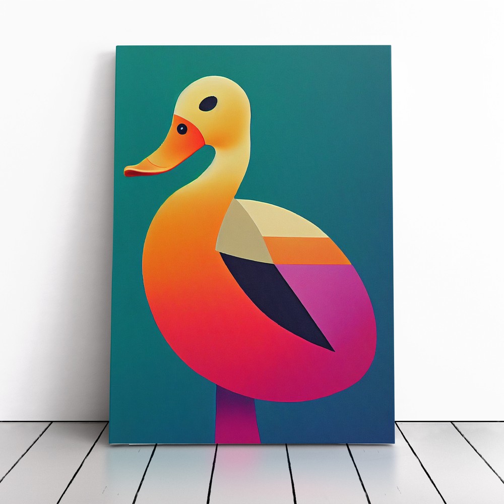Duck Pop Art Canvas Wall Art Print Framed Picture Home Decor Living Room Bedroom