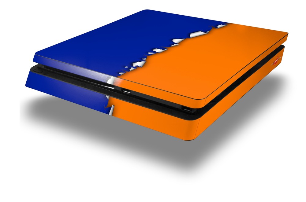 Skin for PS4 Slim Ripped Colors Blue Orange Playstation 4 Console