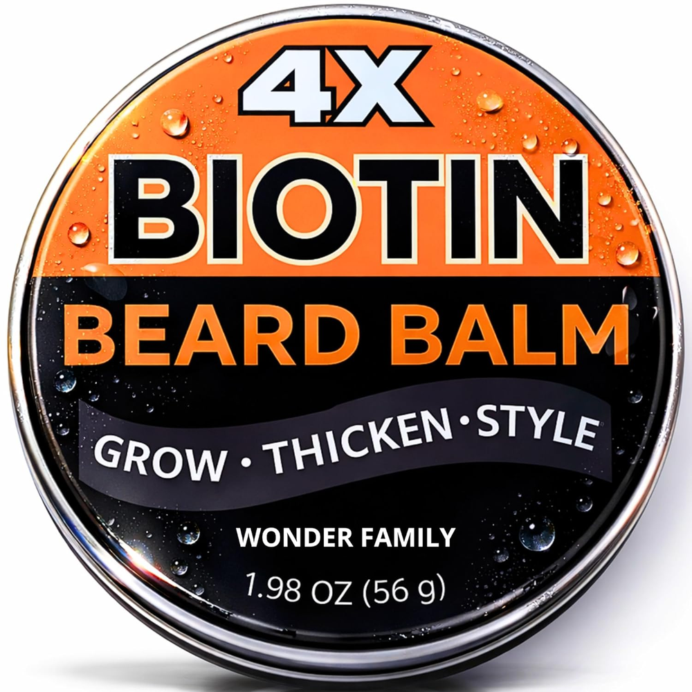 Biotin Beard Balm for Men Care – Moustache & Beard Hair Growth, Shaper, Straight