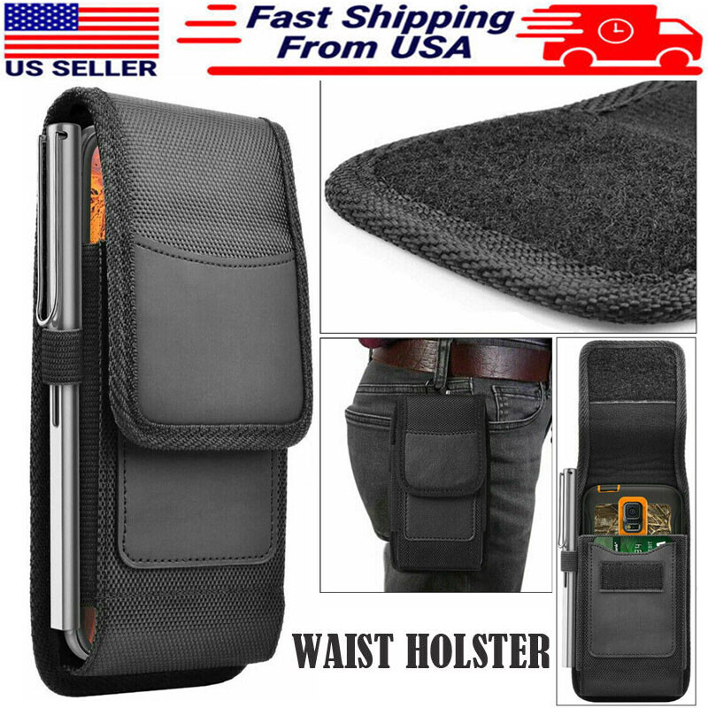 For iPhone 16 15 14 13 12 11 Pro Max X Case Nylon Belt Clip Holster Phone Pouch