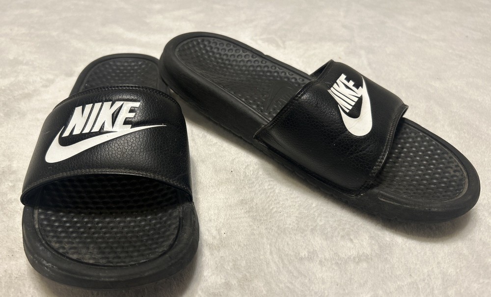 Nike Benassi JDI Slip-On Slides for Men Size 8 in Black White 343880 090