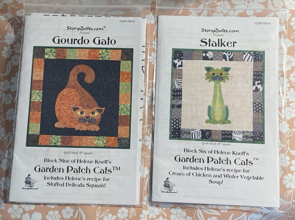 Guordo Gato & Stalker Cat Story Quilts Helene Knott Quilt Patterns - Unused