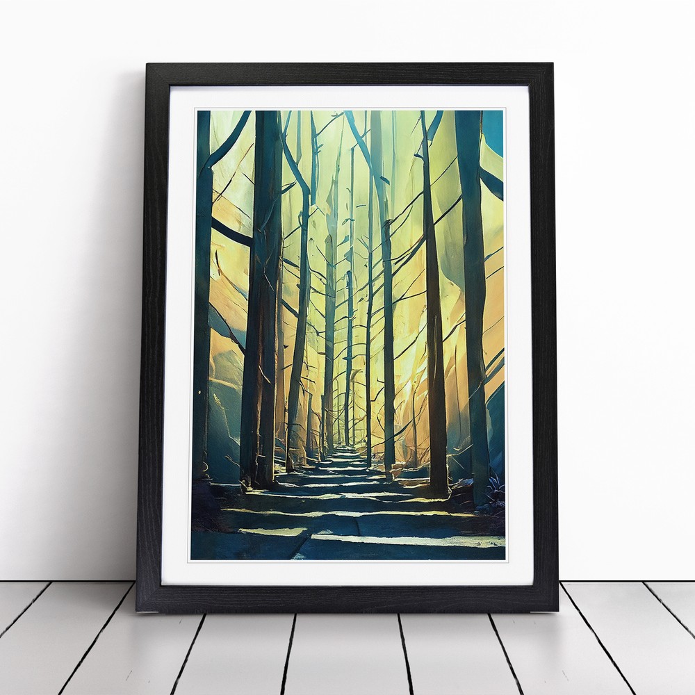 Forest Abstract No.5 Wall Art Print Framed Canvas Picture Poster Decor-image