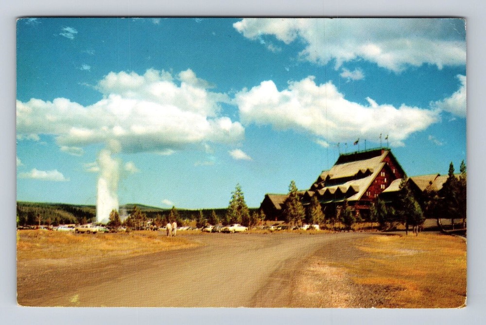 Yellowstone National Park, Old Faithful Inn, Vintage c1967 Souvenir Postcard