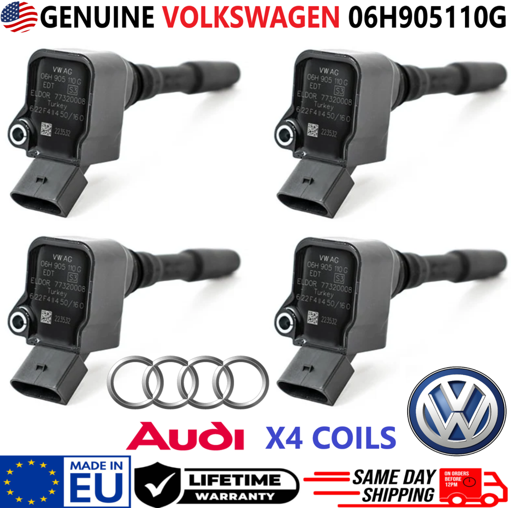 GENUINE VW x4 Ignition Coils For 2013-2022 Volkswagen Audi Porsche, 06H905110G