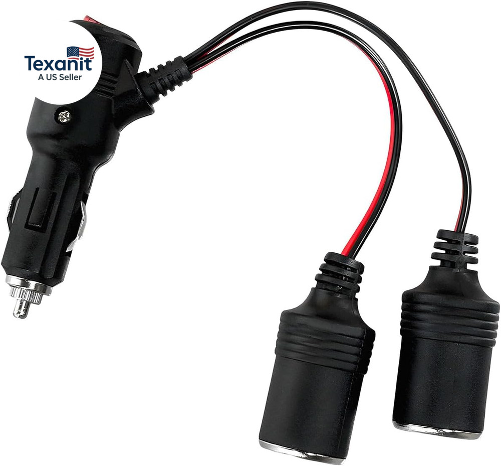 Car Cigarette Lighter Splitter, 1 to 2 Car Cigarette Lighter 12V 24V Splitter Ad