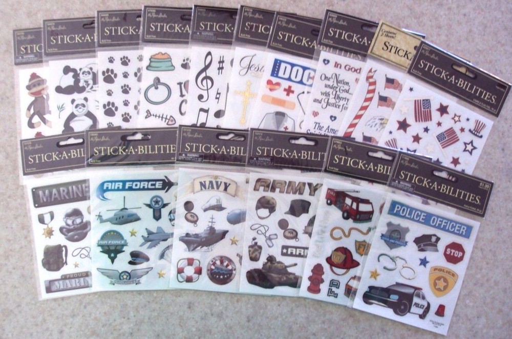 The Paper Studio Stick-A-Bilities Stickers 16 Choices, NEW