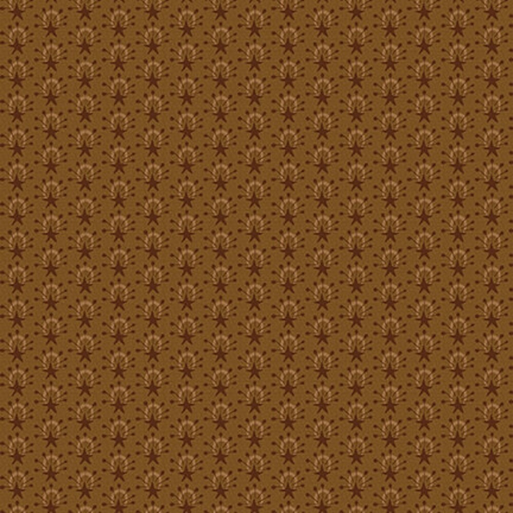 Henry Glass Scrap Happy Star Basket Ochre Cotton Fabric By The Yard
