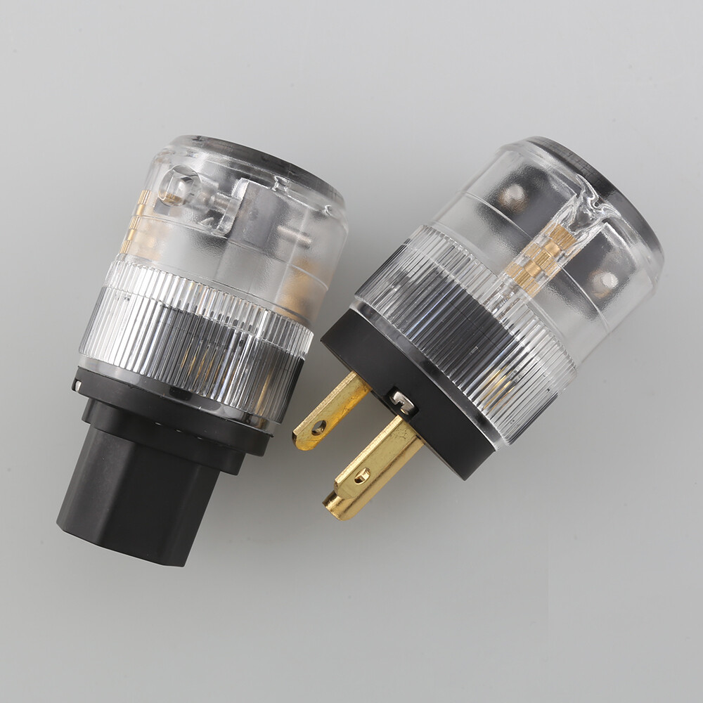 Hifi Gold-plated Audio Grade American AC Plug Connector IEC Male Female Plug-image