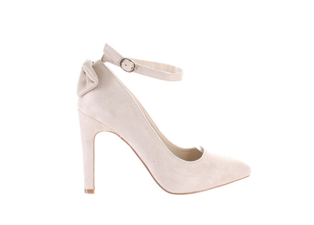 Katliu Womens Beige Ankle Strap Heels Size 39 Comfortable Elegant Sandals