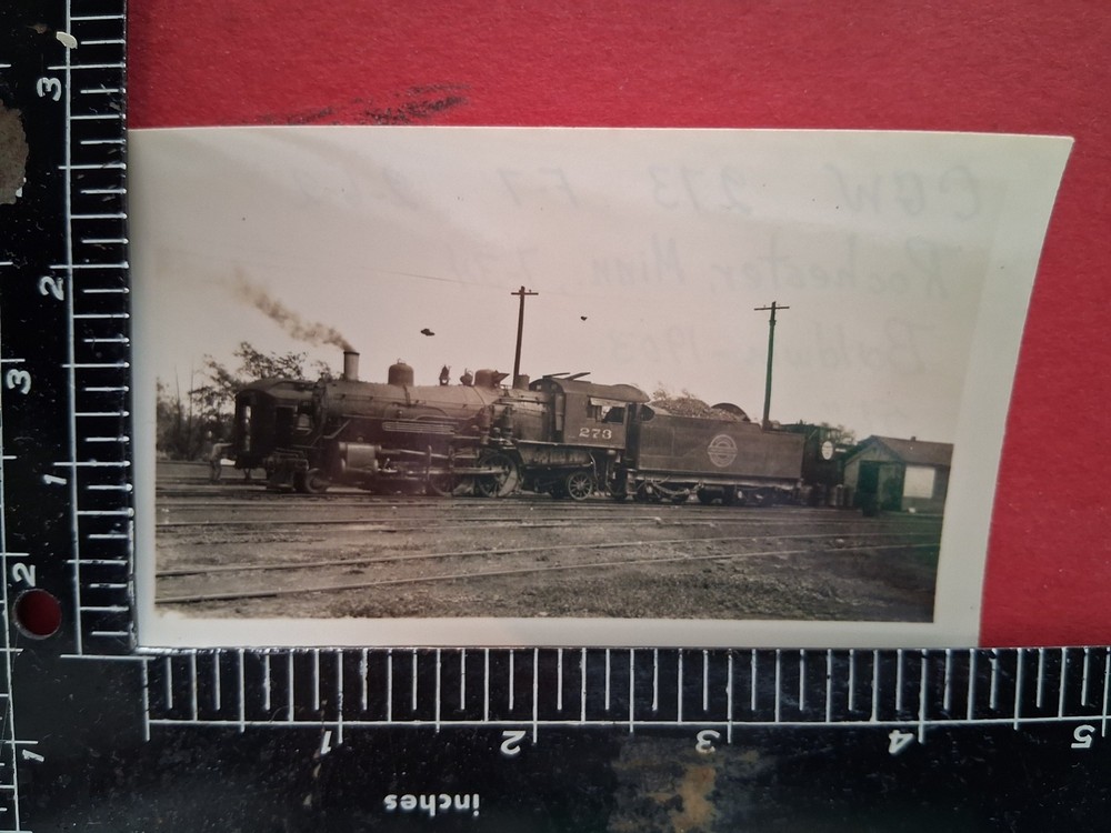 Chicago Great Western Railroad 2-6-2 Locomotive 273 Orig Photo Rochester Mn 1934