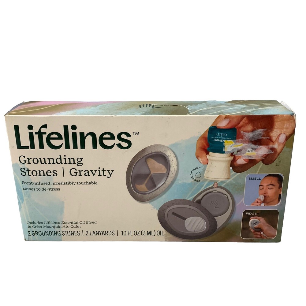 Lifelines Scent-Infused Grounding 2 Stones Meditative Oil,Crisp Mountain Air 3ML