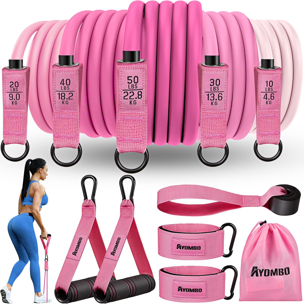 Resistance Bands, Exercise Bands with Handles for Working Out, Fitness Bands for