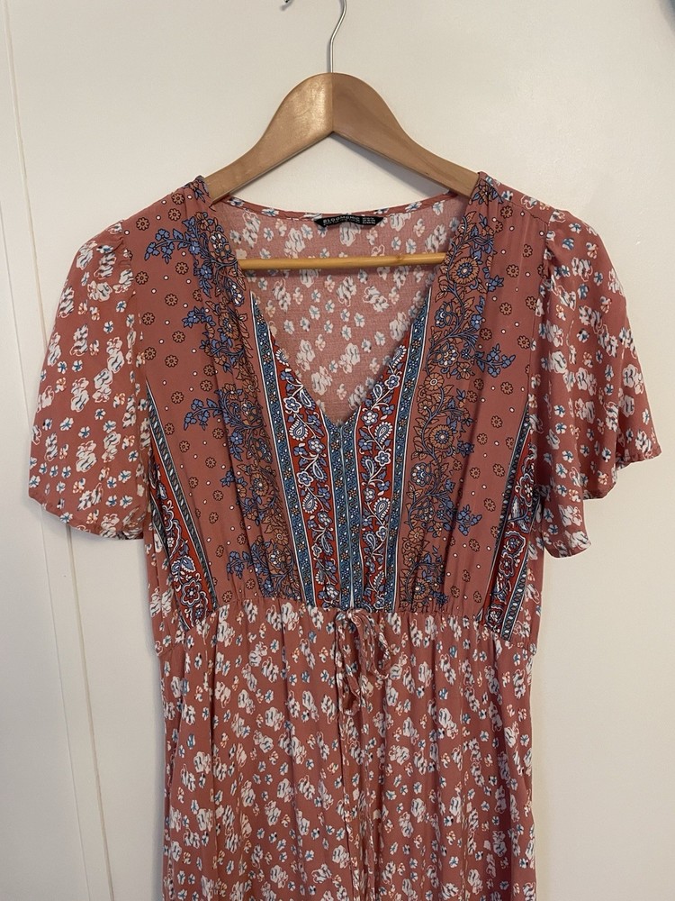 Bloom Chic Women’s Colorful Floral Maxi Dress Size 14/16 Boho, Cottagecore