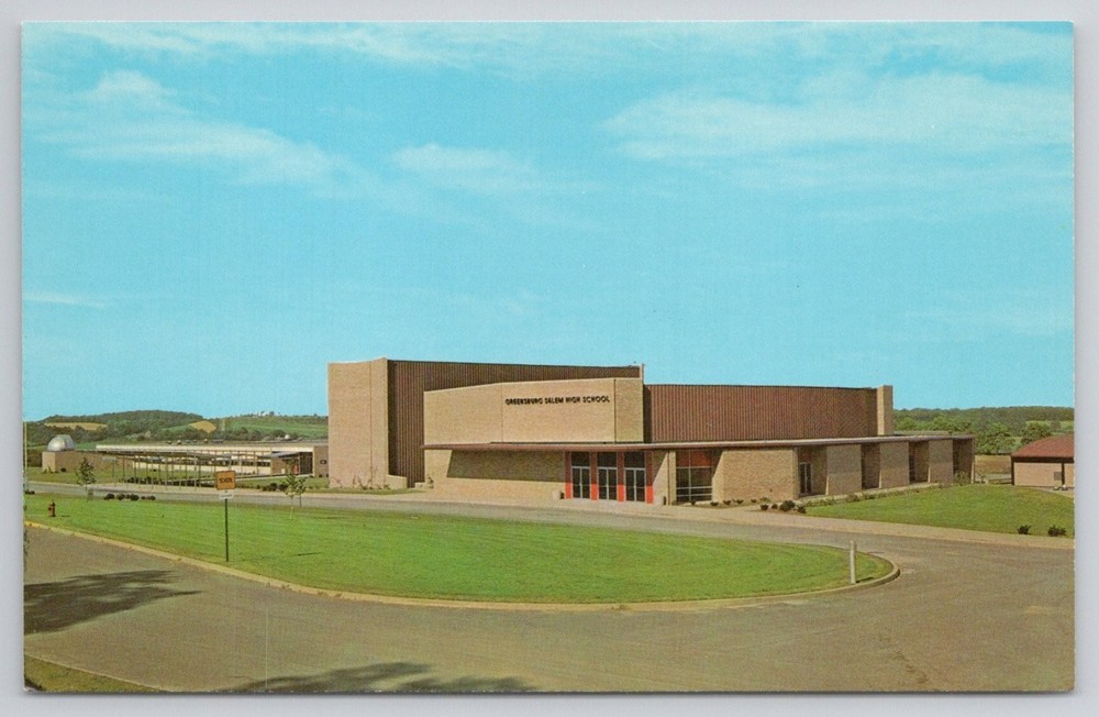 Greensburg Salem High School PA Postcard Vintage Dexter Press Modern