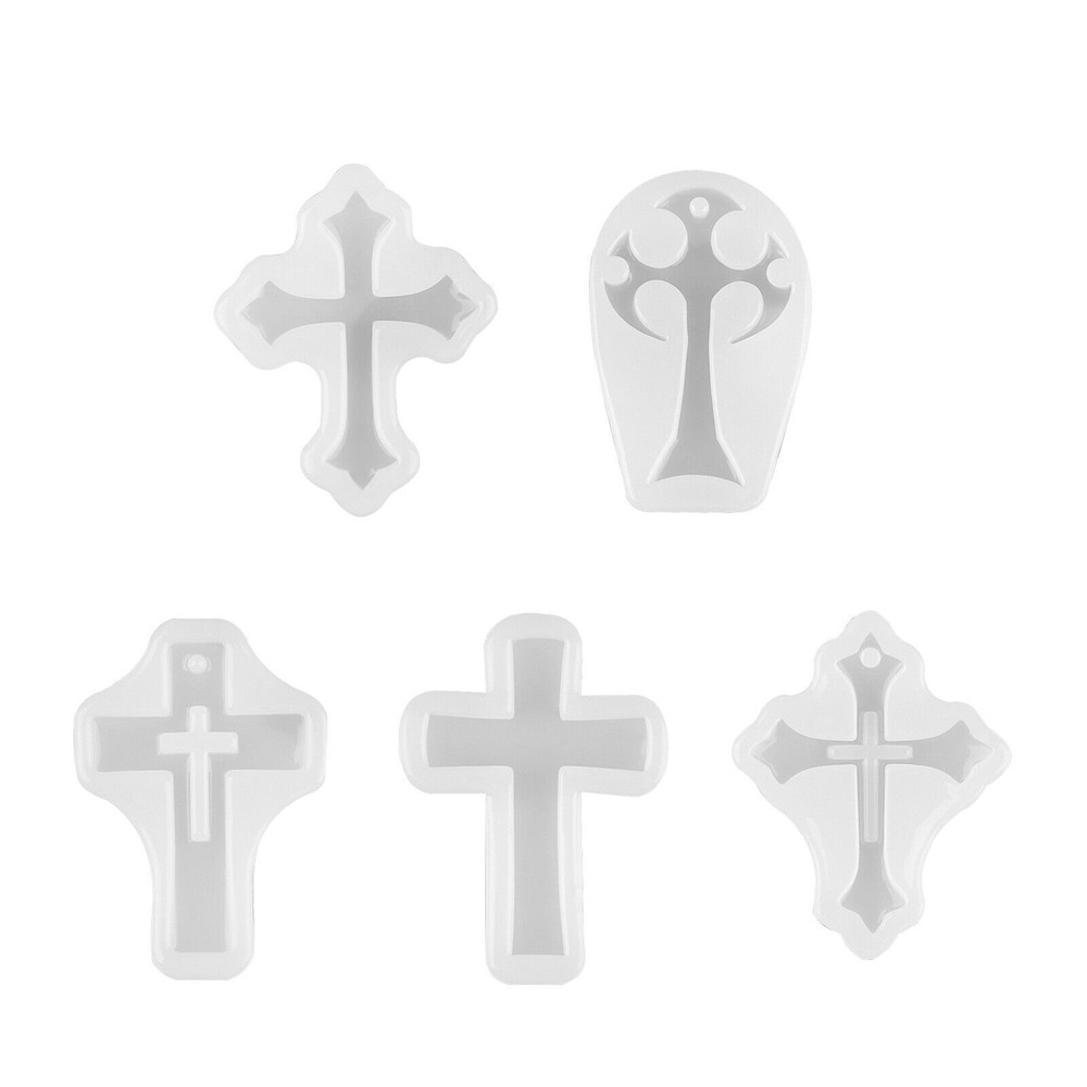 5 IN 1 DIY Silicone Cross Resin Mold Jewelry Epoxy Making Casting Mould Tool
