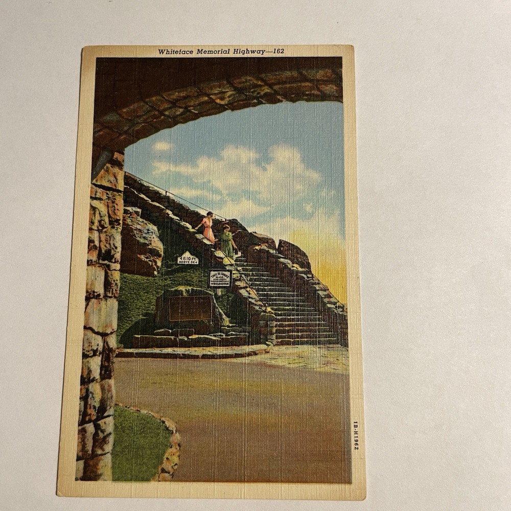 Postcard New York Whiteface Mountain NY Memorial Highway 1940s Unposted Linen