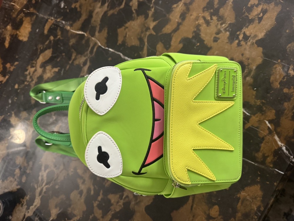 Disney Muppets Kermit the Frog Mini Loungefly Backpack. Slight Bag wear - bottom