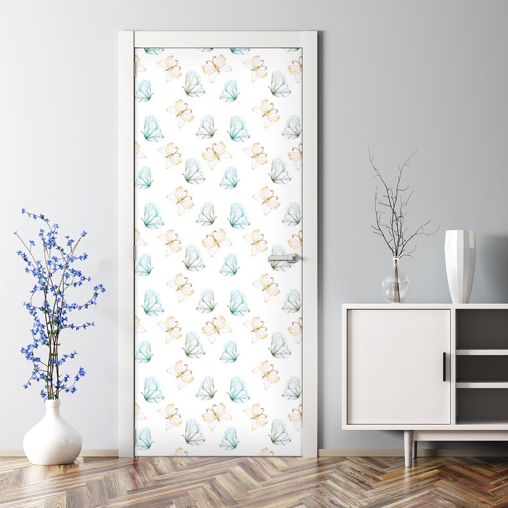 Tender Butterflies Girly Bubble Free Door sticker Decal Home Decor Decal