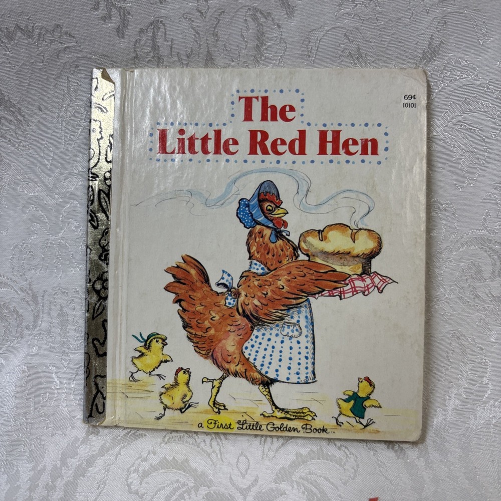 Vintage 1981 Little Golden Book, The Little Red Hen, Kids Hardcover