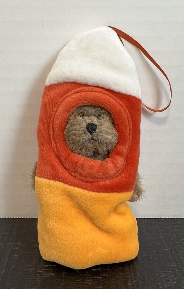 Boyds Bears Baby C. Corn Candy Plush Bear Halloween Costume Ornament 5” Stuffed