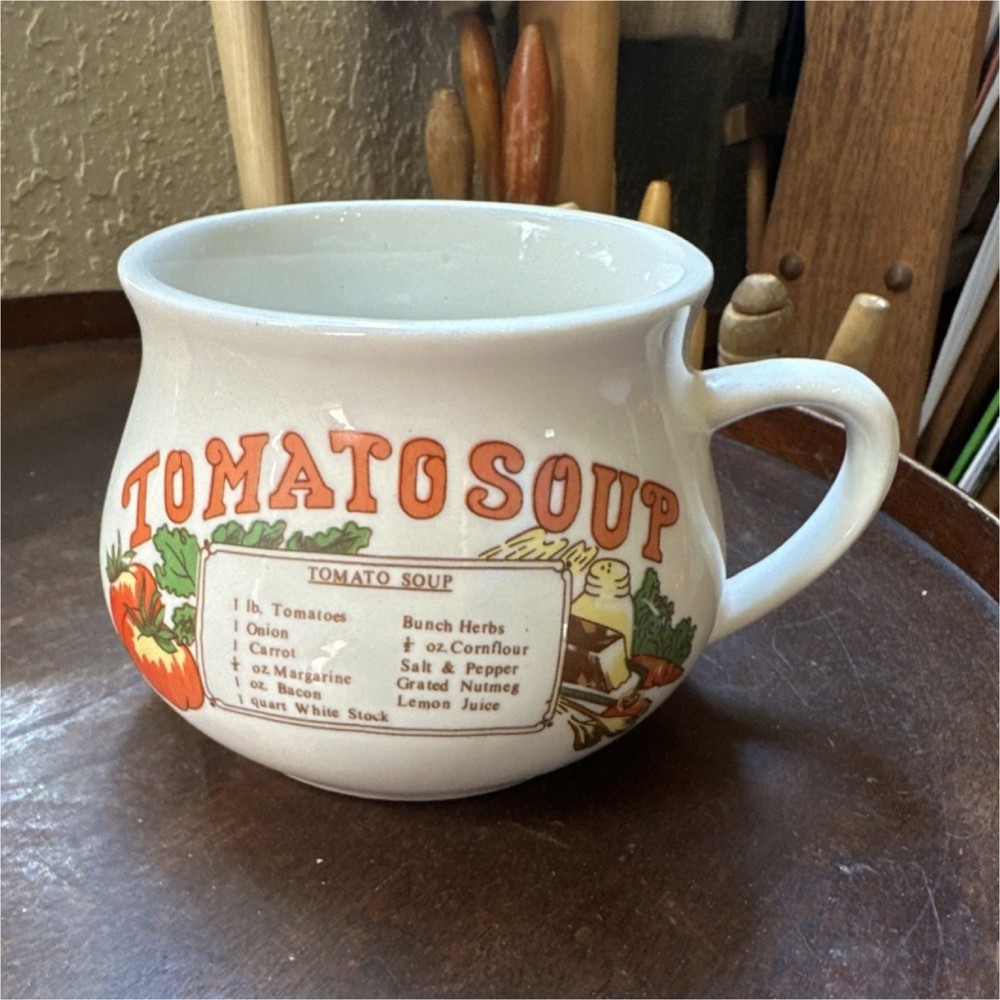 Tabletops Unlimited Ceramic Tomato Soup Recipe Soup Mug Food & Drink Theme