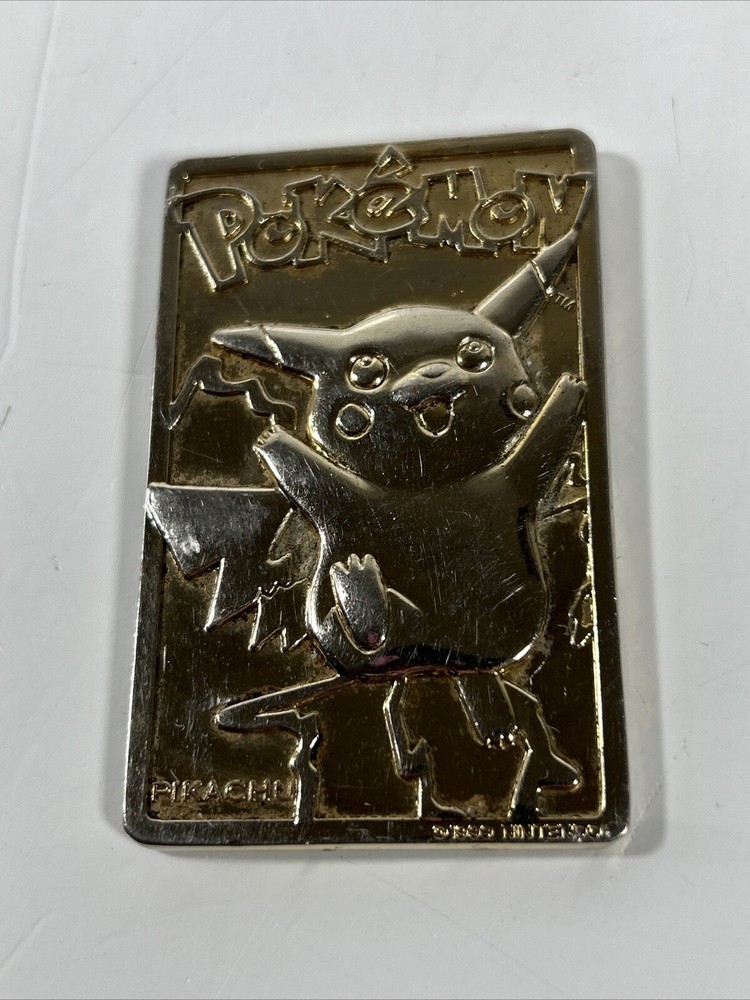 1999 pokemon 23k gold plated trading card pikachu