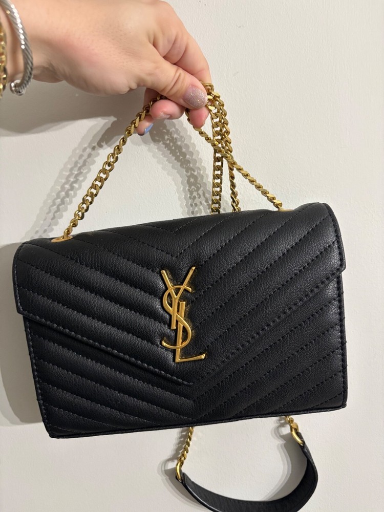 Saint Laurent chain leather shoulder bag Black