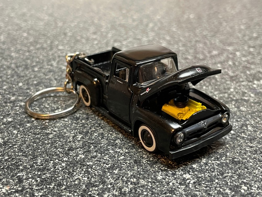 1956 Ford F1 F100 keychain Black Diecast Car Matchbox Hot Wheels
