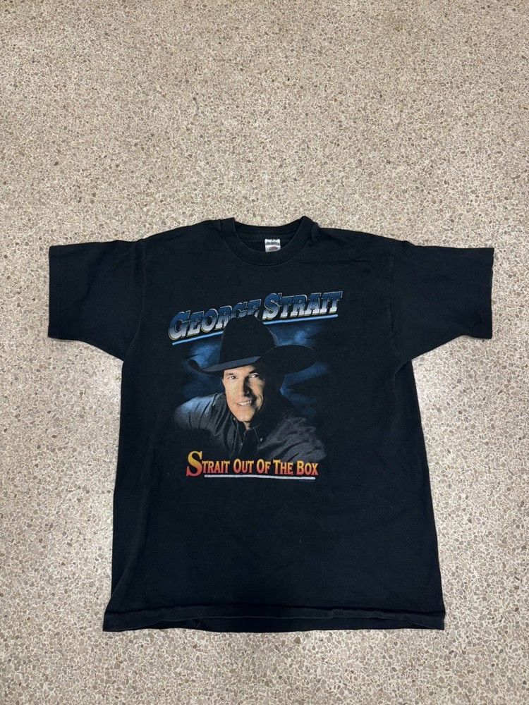 Vintage George Strait “Strait Out of the Box” Tour T-Shirt XL Black