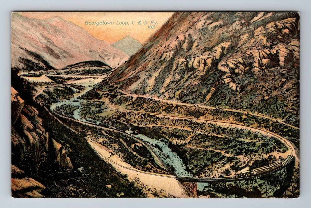 Georgetown Loop CO-Colorado, C & S Railroad, Souvenir, Vintage Postcard