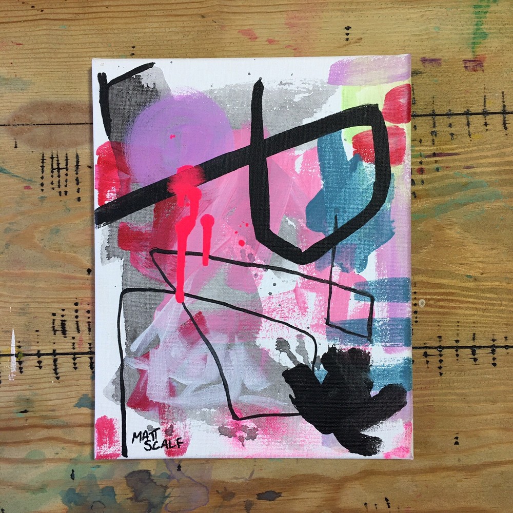 Matt Scalf 8x10 CANVAS Abstract Contemporary Graffiti Street Art Modern Signed-image