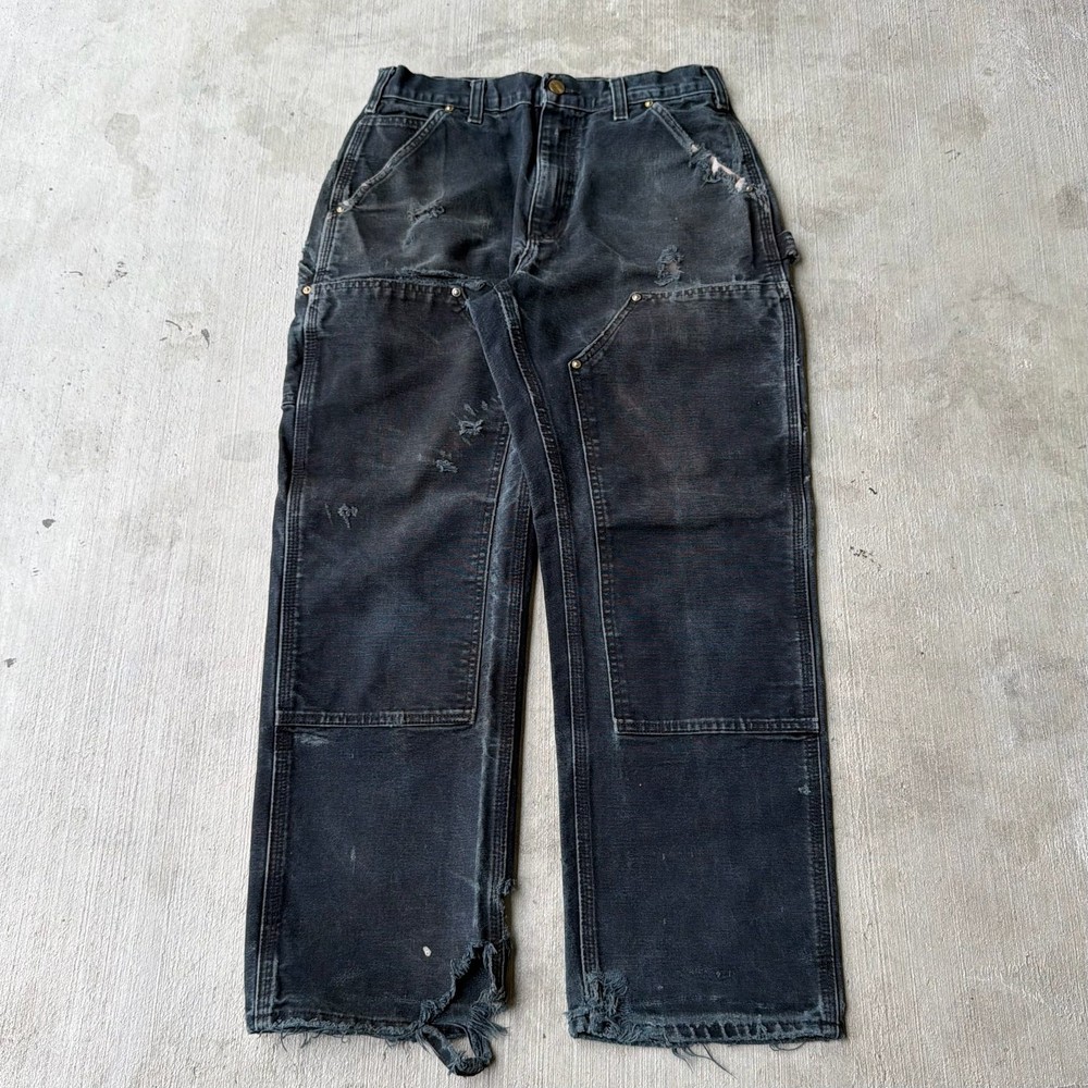 Carhartt faded black double knee work wear carpenter pants