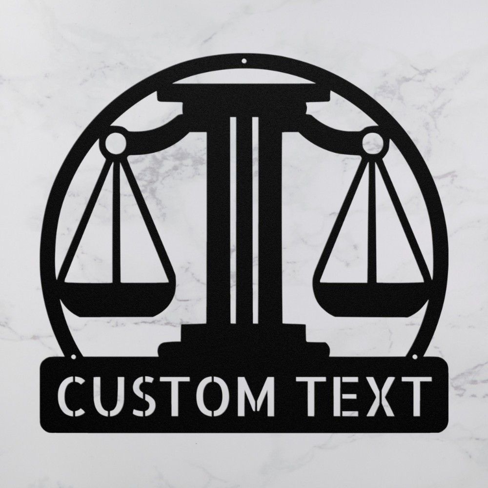 Custom Metal Wall Art Law Firm Sign Personalized Attorney Office Decor Signs