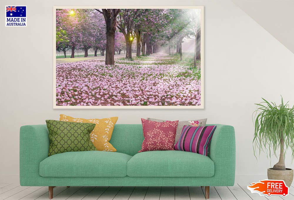 (Laminated) Blossom Trees Park Photograph 91x61cm