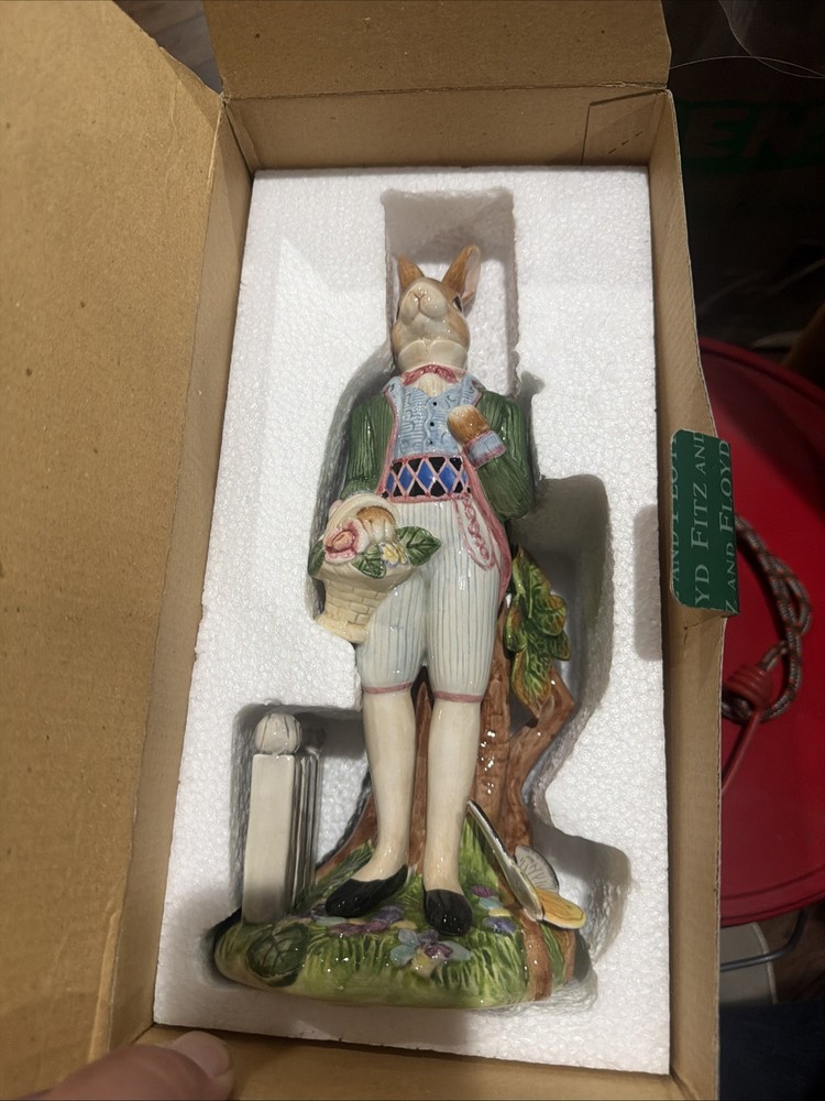 Fitz & Floyd Classics Old World Gentleman Rabbit Candlestick 10.75