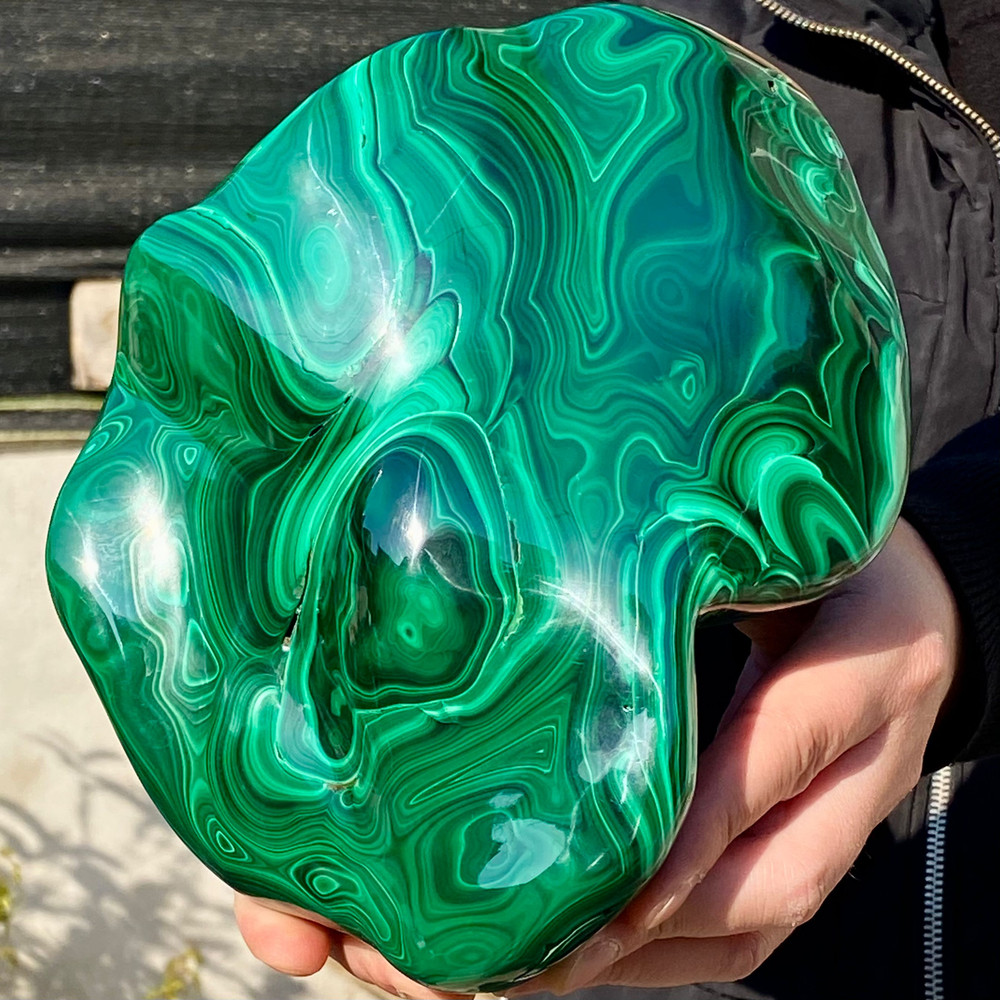 6.81LB Natural Polished Malachite Mineral freeform specimen Reiki Stone