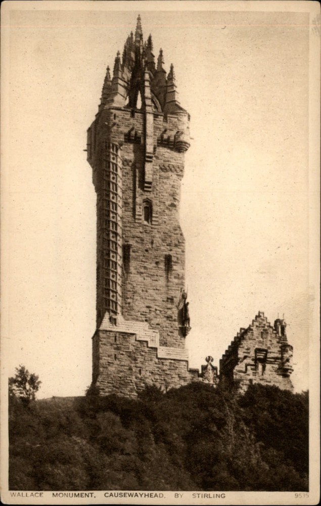 Stirling Scotland United Kingdom Wallace Monument Causewayhead vintage postcard