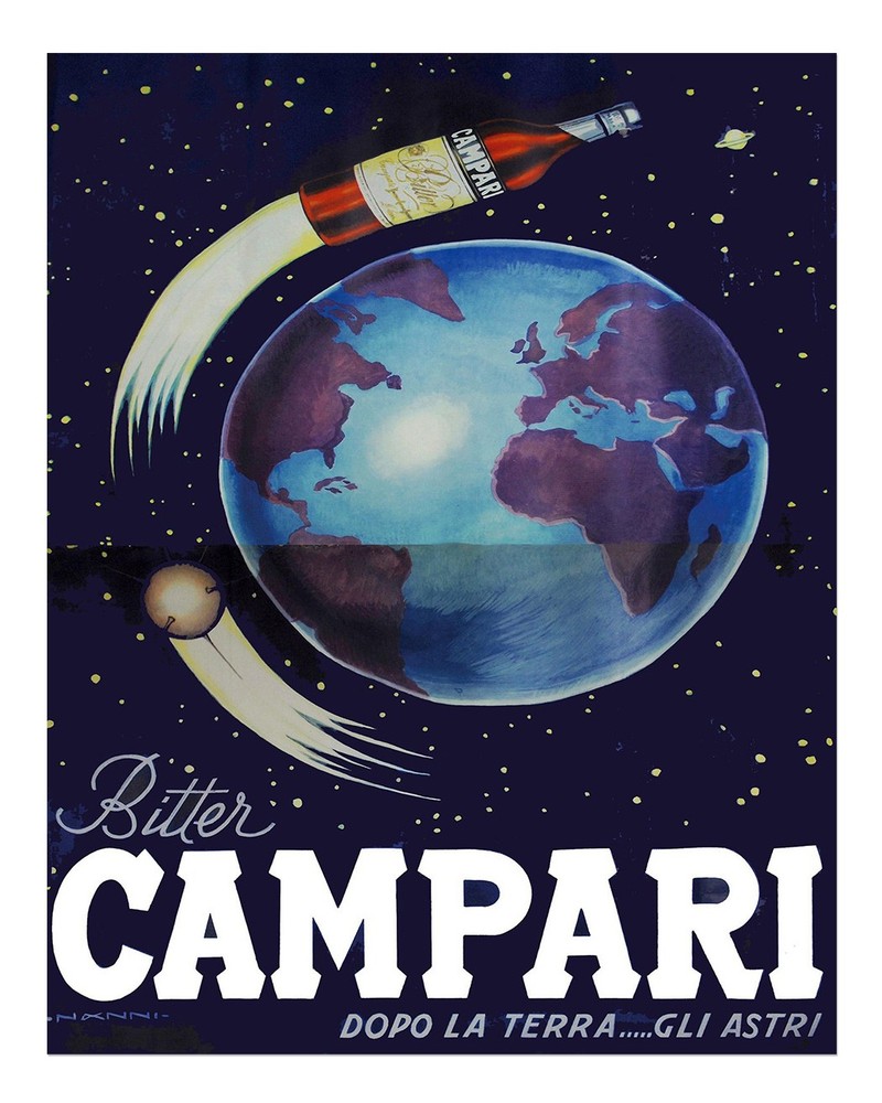 Vintage Campari Poster Wall Art - Retro Cosmic Design Premium Quality