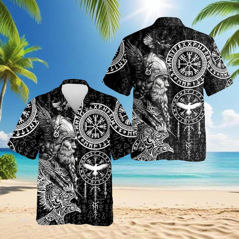 Viking Norse Mythology Hawaiian Shirt Mens Beach Aloha Summer